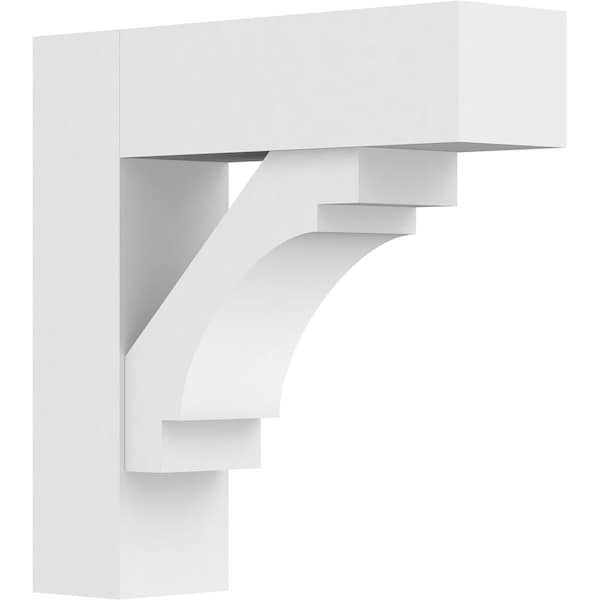 Ekena Millwork Standard Merced Architectural Grade PVC Bracket with Block Ends, 5"W x 20"D x 20"H BKTP05X20X20MRC05 - main